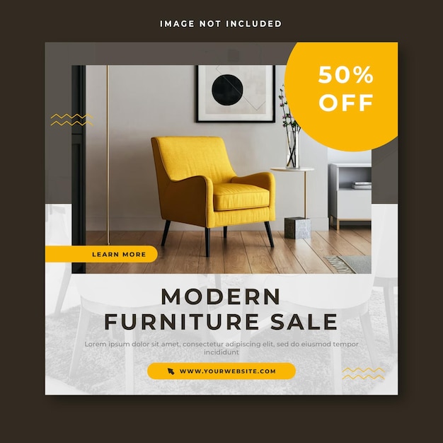 Minimalist modern furniture social media post template