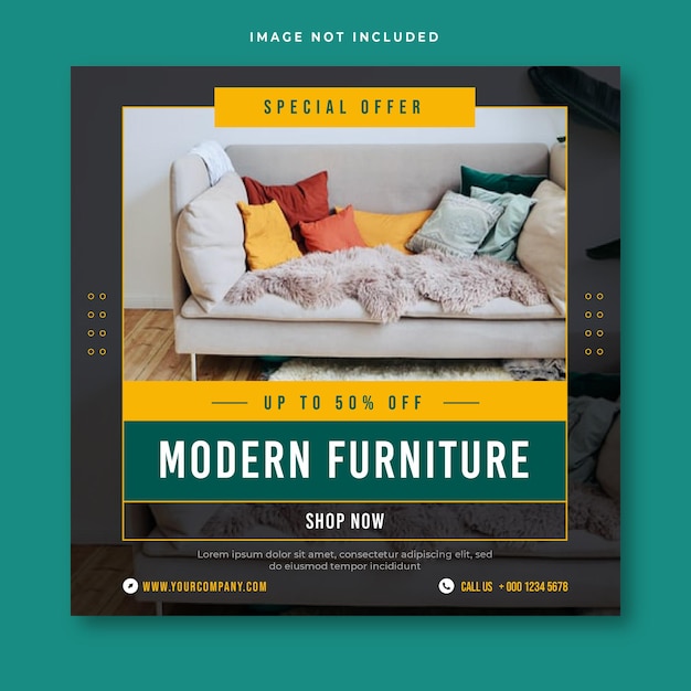 Minimalist modern furniture social media post template