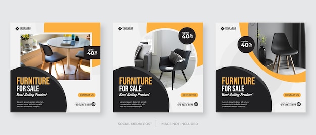 Minimalist modern furniture social media post template