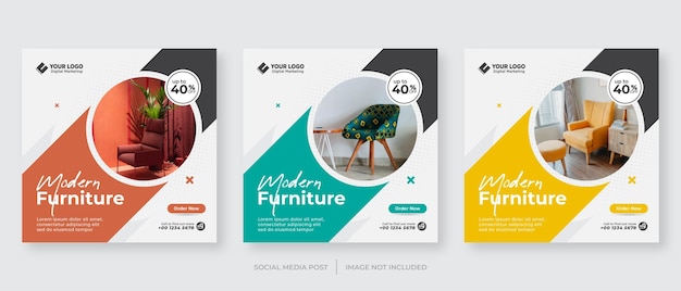 Minimalist modern furniture social media post template