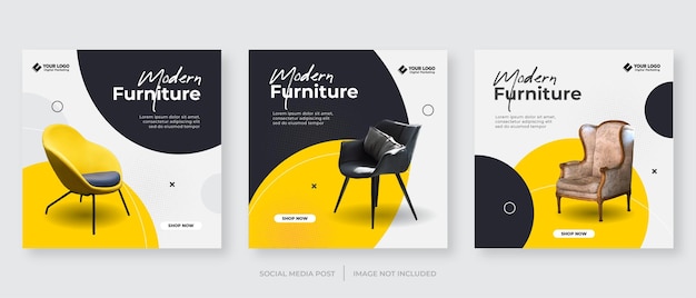 Minimalist modern furniture social media post template