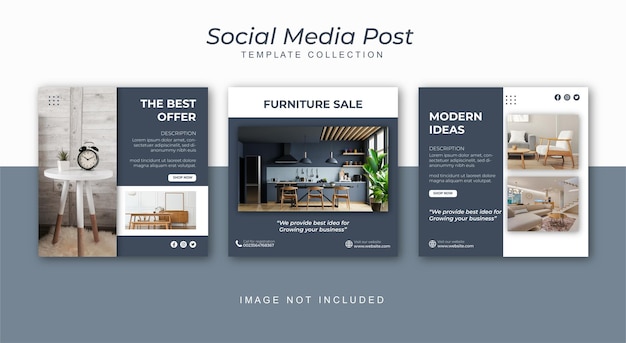 Minimalist modern furniture social media post template