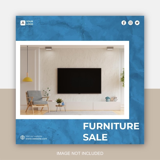 Minimalist modern furniture social media post template