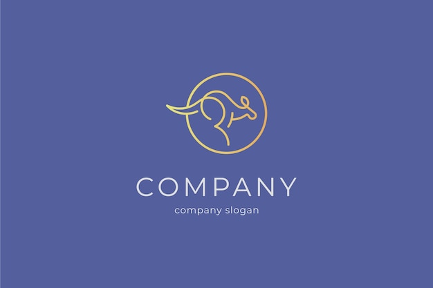 Minimalist modern kangaroo logo template