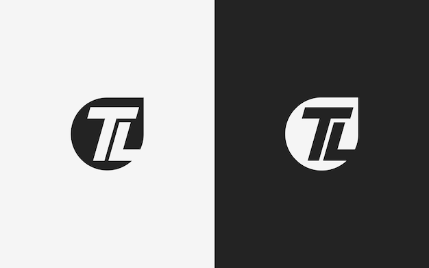 Vector minimalist and modern letter t l logo design template