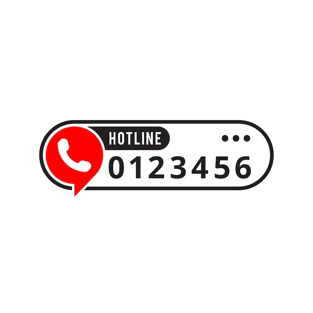 Minimalist and modern mobile hotline vector icon telephone service isolated on white background