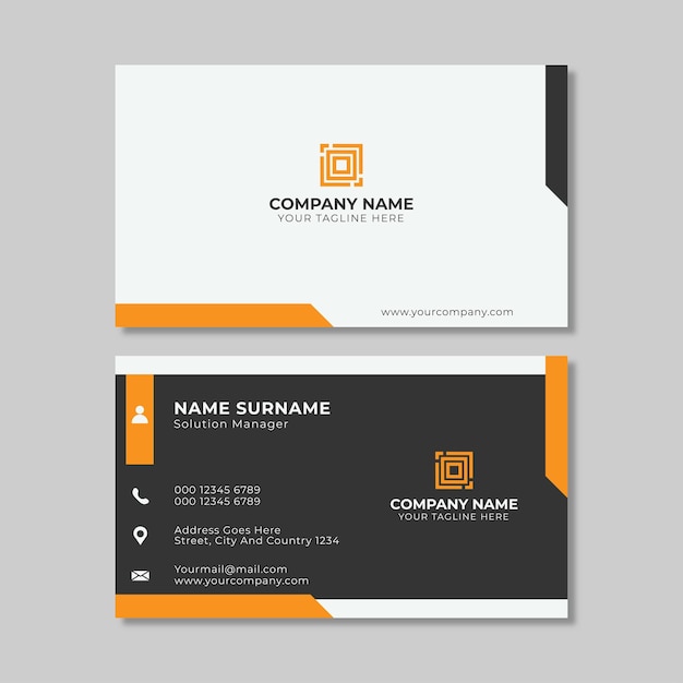 Minimalist modern and simple clean layout business card print template