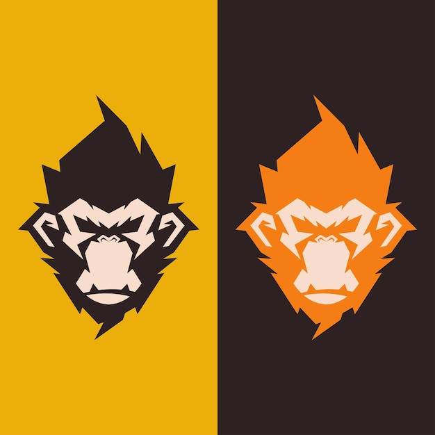 minimalist monkey gorilla logo mascot design