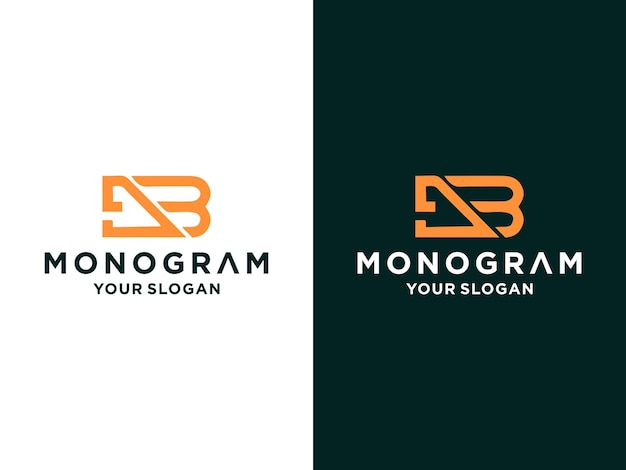 Minimalist monogram letter BG logo design template