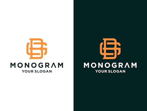 Minimalist monogram letter BG logo design template