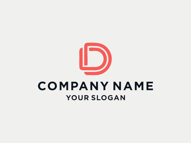 Minimalist monogram letter DD logo design template