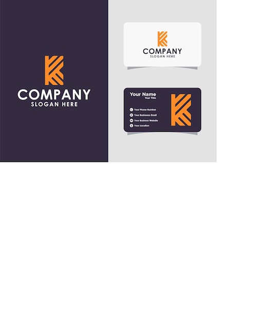 Minimalist monogram letter K logo design template