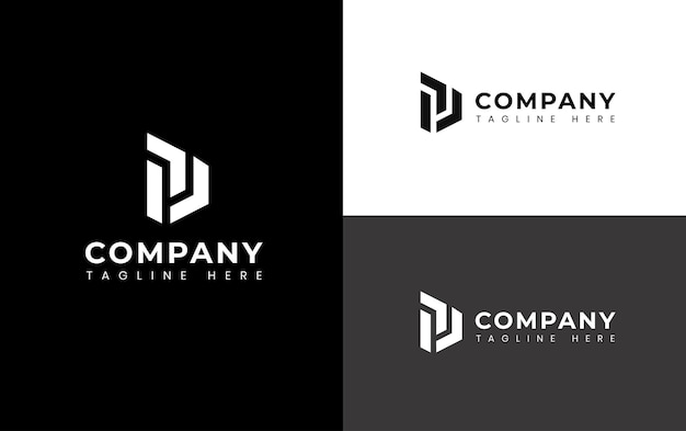 Minimalist monogram logo initials PL