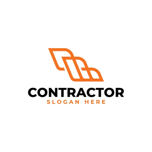 Minimalist monoline style logo concept for contractor