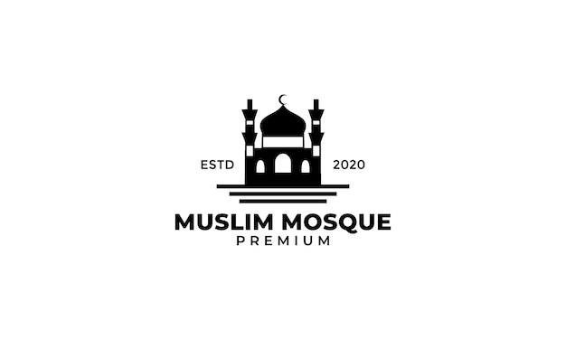 Minimalist mosque icon silhouette logo design modern