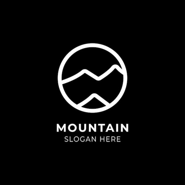 Minimalist mountain logo design template