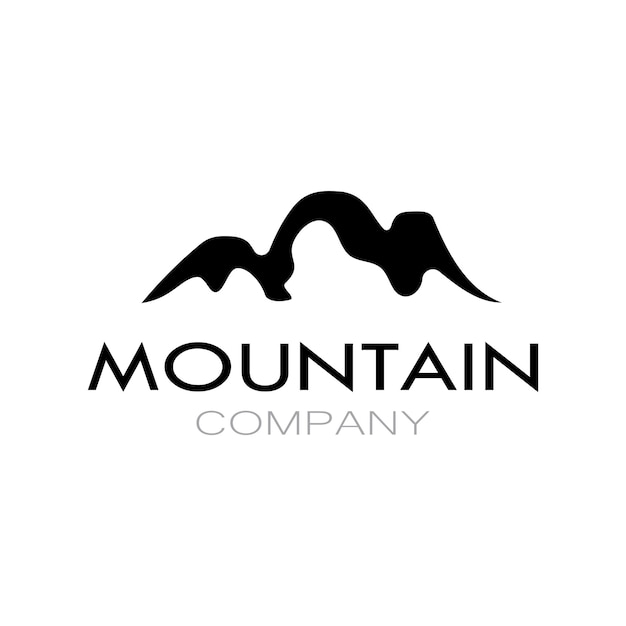 Minimalist mountain and sun logo design in flat colors packed with modern concepts vector illustration