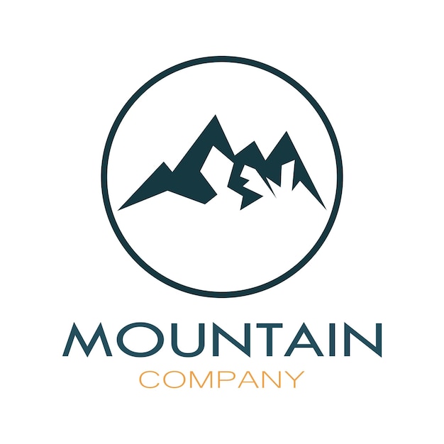 Minimalist mountain and sun logo design in flat colors packed with modern concepts vector illustration