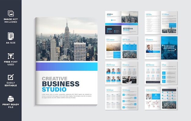 minimalist multipage company brochure template or company profile brochure template design layout