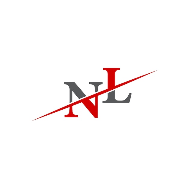 Vector minimalist nl logo with dynamic diagonal line