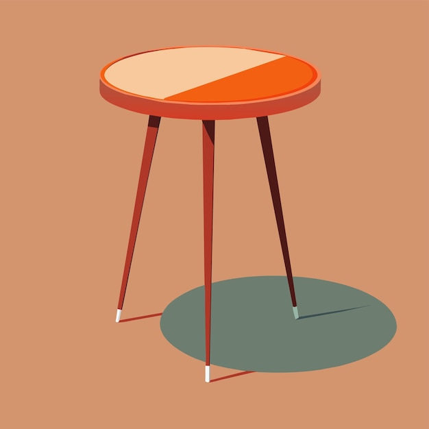 Vector a minimalist orange and white table positioned on a brown floor a minimalist table with a single piece of toast and a slice of melon