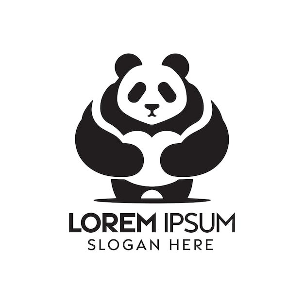 Minimalist Panda Logo Depicting a Stylized Animal for a Brand Identity