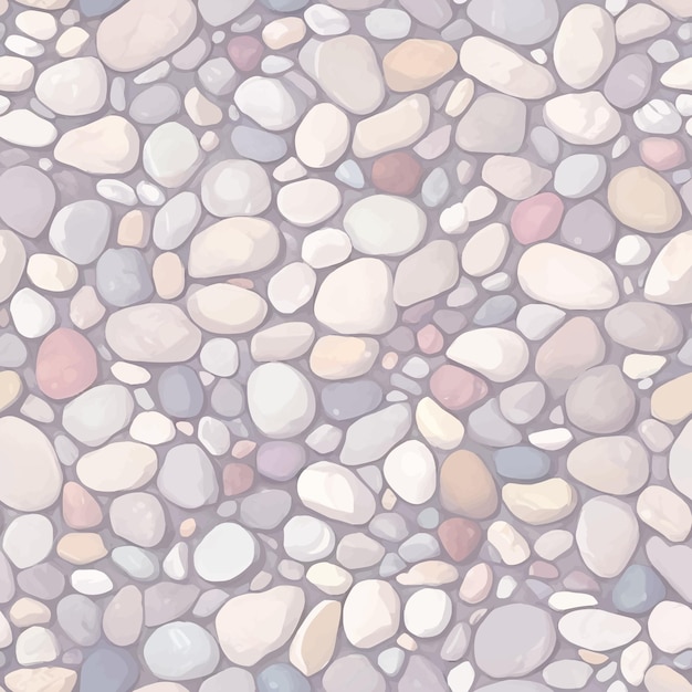 Minimalist Pebble Stones or Cobblestones Seamless Texture Pattern Hand Drawn Painting Illustration