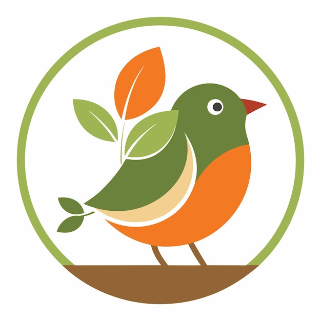 A minimalist persuasive logo of a robin for grade vector illustration