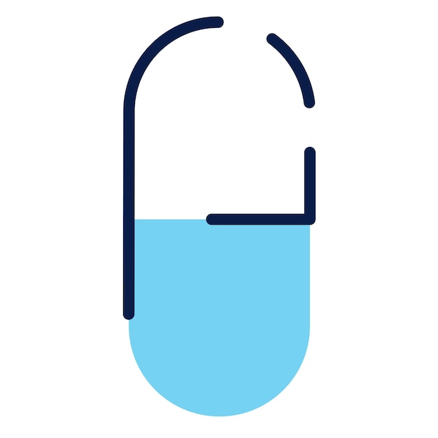 Minimalist Pill Medicine Vector Illustration