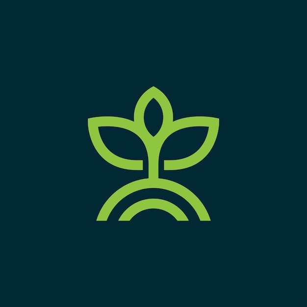 Minimalist plant logo design