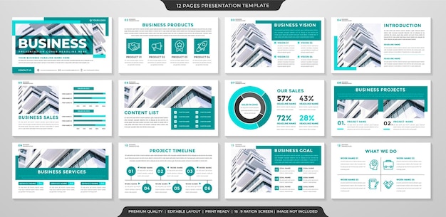 minimalist presentation editable template use for annual report