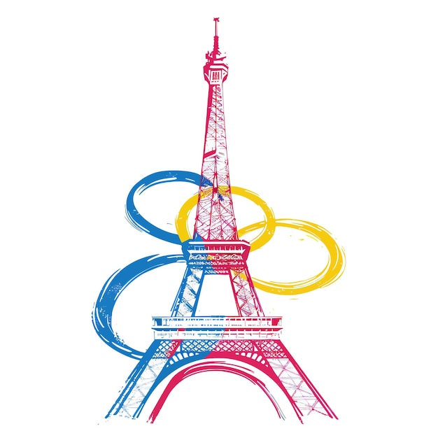 Vector minimalist quality design graphic that is a summer olympic games paris on a white background