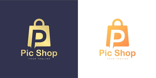 Minimalist R letter logo with "shopping" and "online store" concept