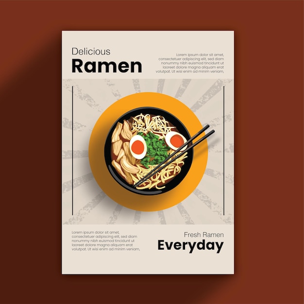 Vector minimalist ramen poster design