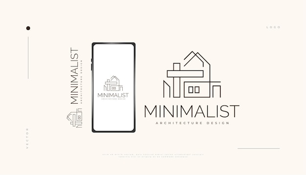 Minimalist Real Estate Logo Design with Line Style Modern and Minimalist House Logo for Architecture or Construction Business Brand Identity