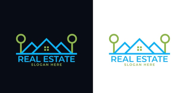 Minimalist real estate logo Isolated on a white background apartment condo house rental