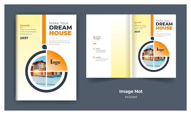 minimalist realestate or construction business brochure cover design template