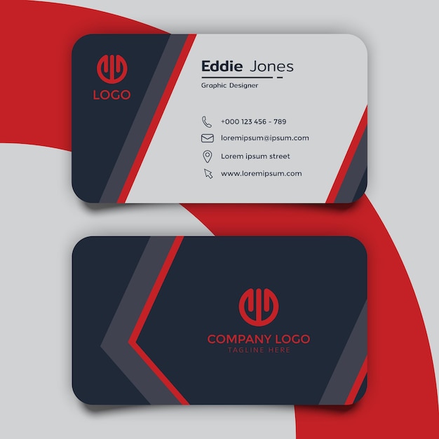 Minimalist red business card template design