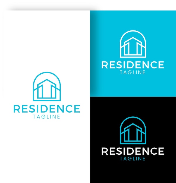 Minimalist residence logo concept brand identity creative house and building design Premium Vector