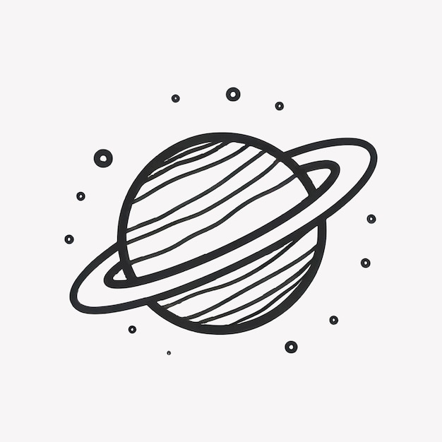 Minimalist Saturn planet illustration