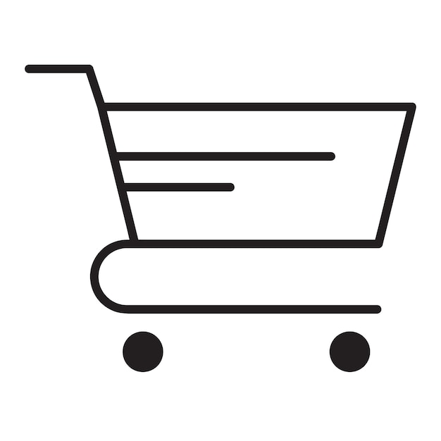 Minimalist Shopping Cart Vector Outline Icon