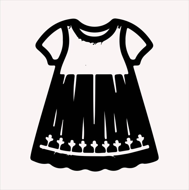 Vector minimalist and simple baby dress vector silhouette white background