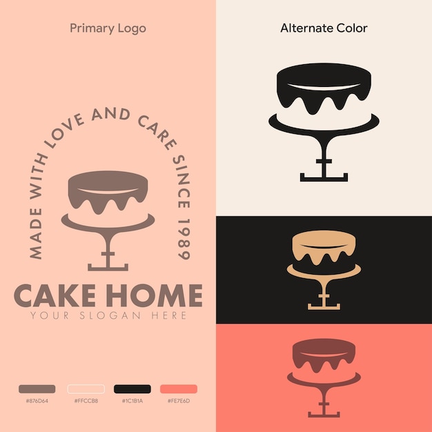 minimalist simple cake bakery logo design