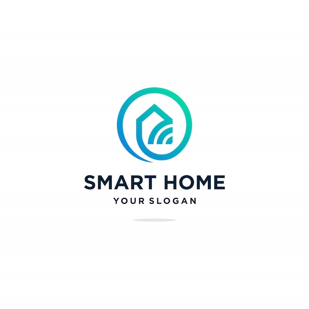 Minimalist smart home logo Premium 