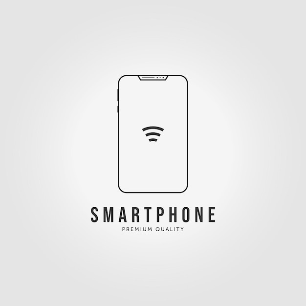 Minimalist Smart phone Concept Icon Logo Vintage Vector Illustration Design