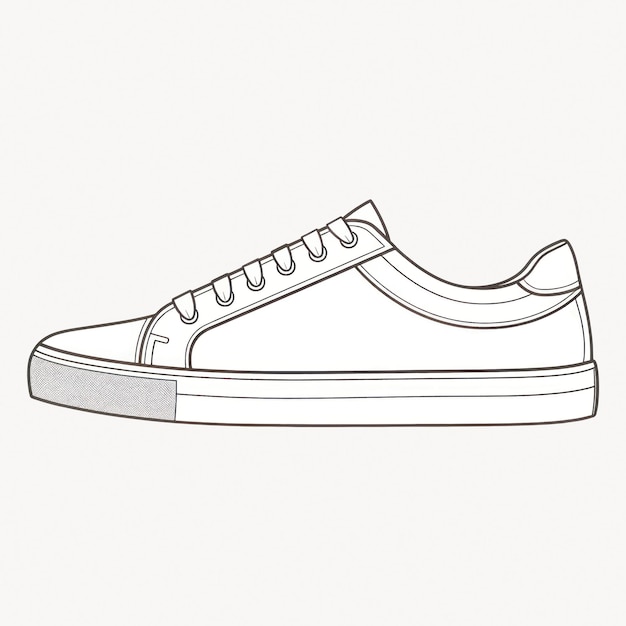 Minimalist sneaker line art