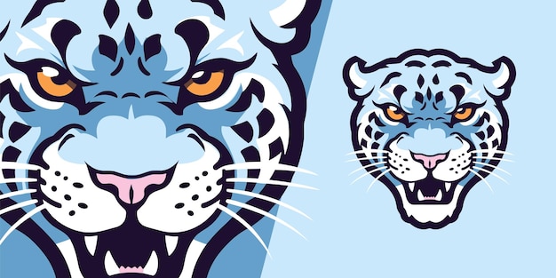 Minimalist Snow Leopard Graphic Logo Illustration for Sport and ESport Teams