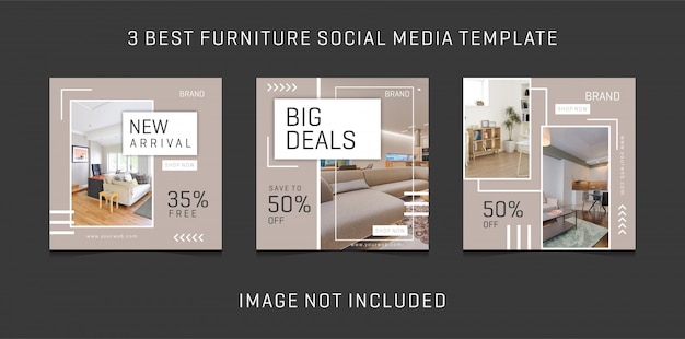 Minimalist social media design template bring furniture theme