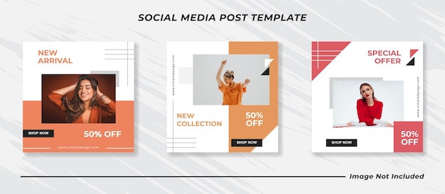 Minimalist social media instagram feed post and stories fashion sale banner template