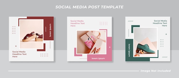 Minimalist social media post template collection